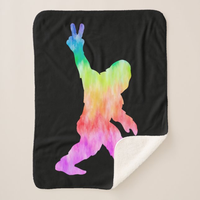 Cobertor Sherpa Pé Grande do Amor pela Paz (Frente)