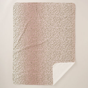 Cobertor Sherpa Peach Blush Rosa Dourado Leopardo Leve