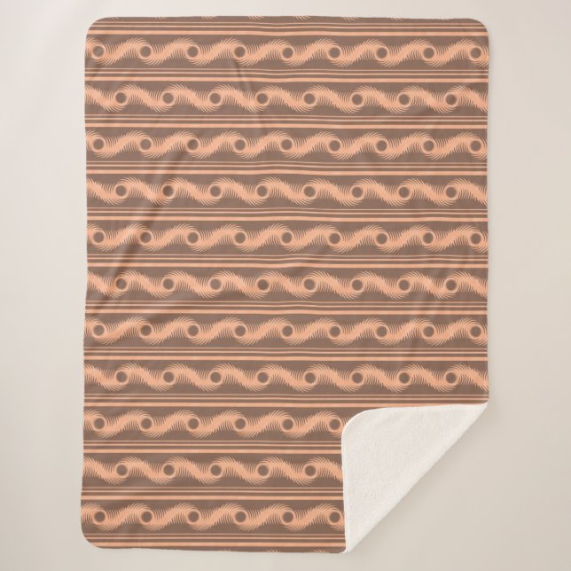 Cobertor Sherpa Peach e Mocha - Padrão Espiral (Frente)