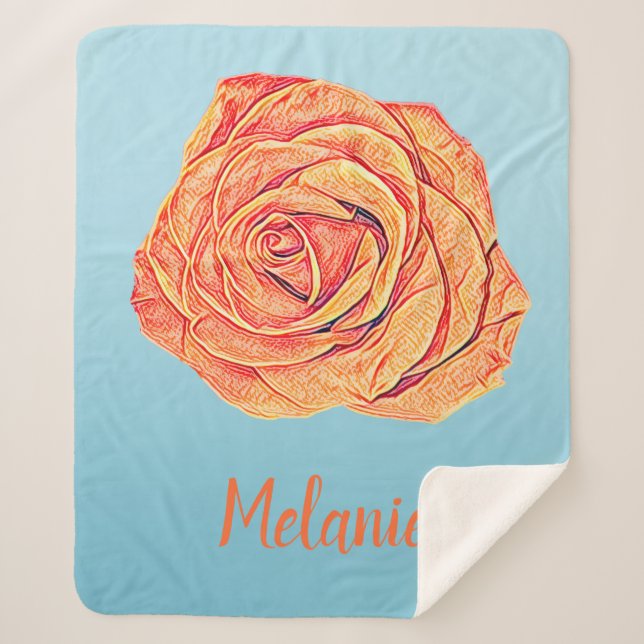 Cobertor Sherpa Peachy Tangerine Rosa (Frente)