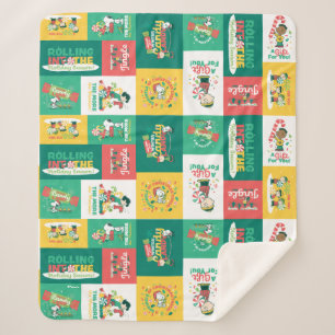 Cobertor Sherpa Peanuts Peppermint Dreams   Padrão de Feriado