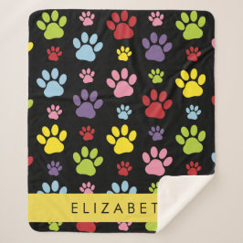 Cobertor Sherpa Peças Coloridas, Padrões De Pata, Patas De Cachorr