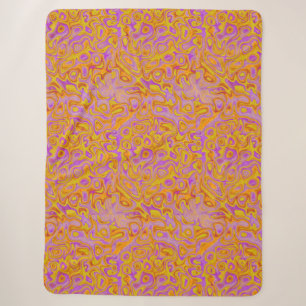 Cobertor Sherpa Pedra de fogo amarela, laranja e rosa