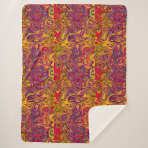 Cobertor Sherpa Pedra de Fogo Laranja e Amarela