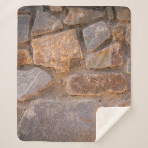 Cobertor Sherpa Pedra natural de alvenaria abstrata, antiga, antig
