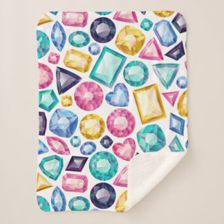 Cobertor Sherpa Pedras preciosas brilhantes femininos chiques do