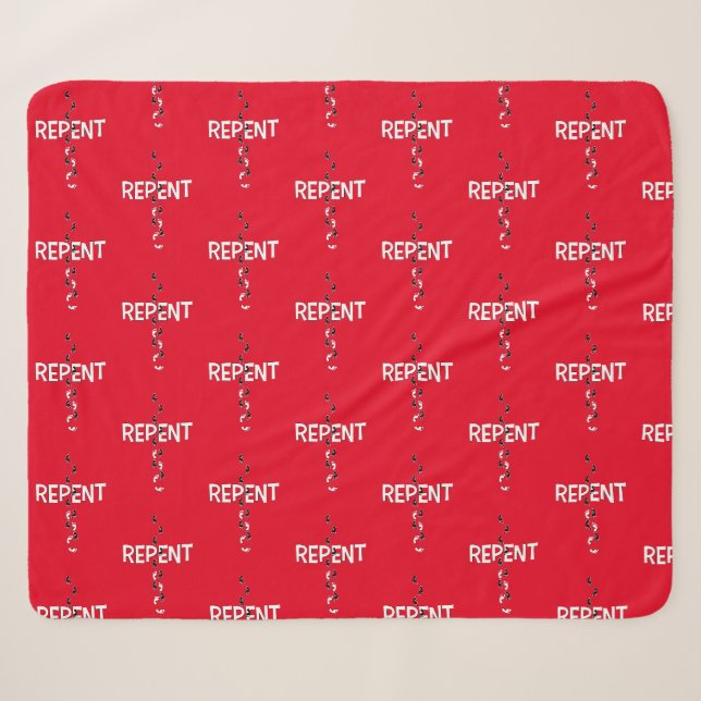Cobertor Sherpa Pegadas de Arrependimento Cruz (Frente (Horizontal))
