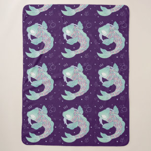 Cobertor Sherpa Peixe Koi Pastel   Arte Popular Caprichosa Subaquá