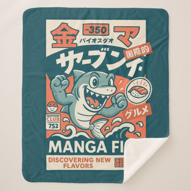 Cobertor Sherpa Peixe Mangá (Frente)