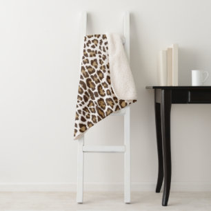 Cobertor Sherpa Pele Leopardo Branca