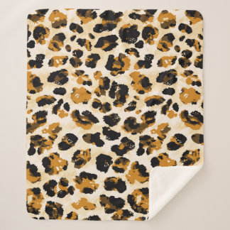 Cobertor Sherpa Pele-leopardo de aquarela, gradiente de coloração