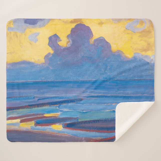 Cobertor Sherpa Pelo mar | Piet Mondrian | (Frente (Horizontal))