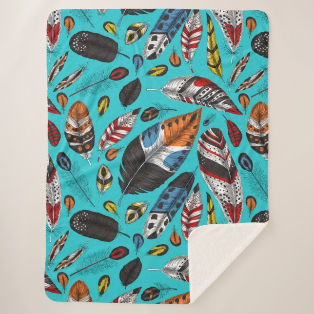 Cobertor Sherpa Penas coloridas (Frente)