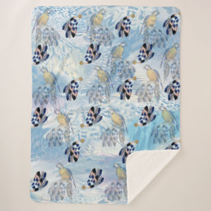 Cobertor Sherpa Penas de Pedra de Pássaro Exótico