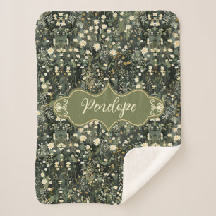 Cobertor Sherpa Penelope Dark Daisy Floral