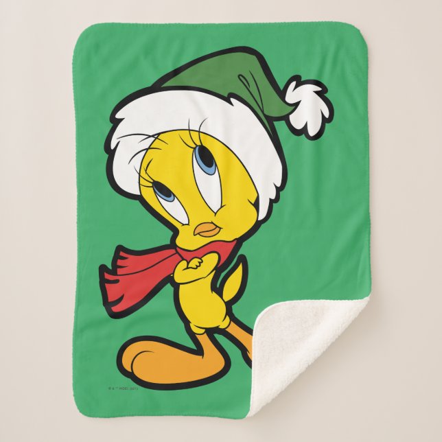 Cobertor Sherpa Pensamentos de Natal TWEETY™ (Frente)