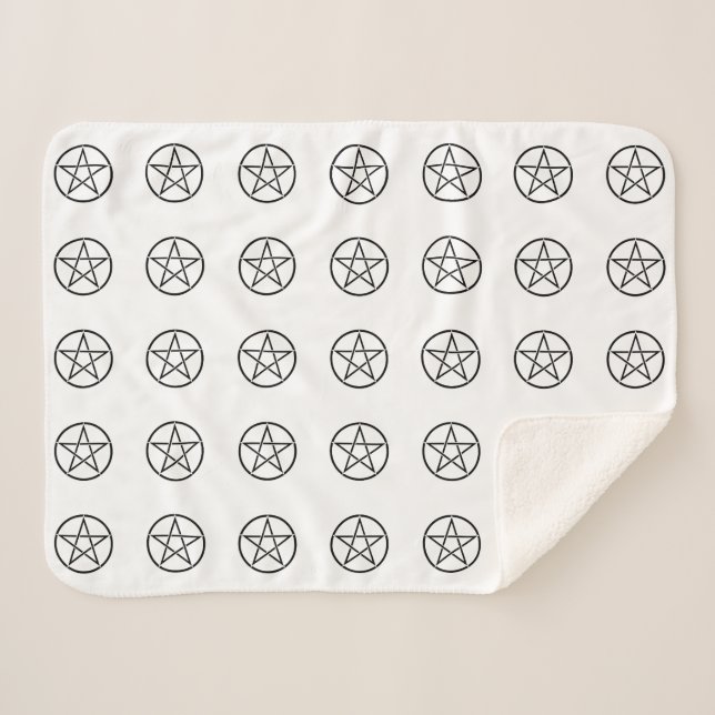 Cobertor Sherpa Pentagrama do Wiccan (Frente (Horizontal))