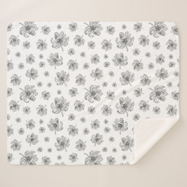 Cobertor Sherpa Peônias gráficas.