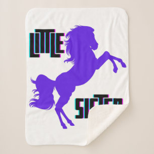 Cobertor Sherpa Pequena Irmã Púrpura Pony