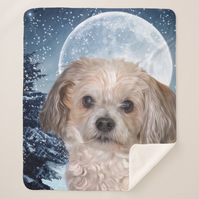 Cobertor Sherpa Pequena Lua de inverno (Frente)