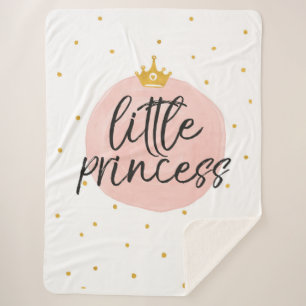 Cobertor Sherpa Pequena Princesa Bebê Chá de fraldas de Banheta