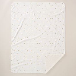 Cobertor Sherpa Pequenas Estrelas de Mãozinho Branco Dourado Chic