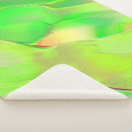 Cobertor Sherpa Pequeno esculpido em verde amarelado e vívido