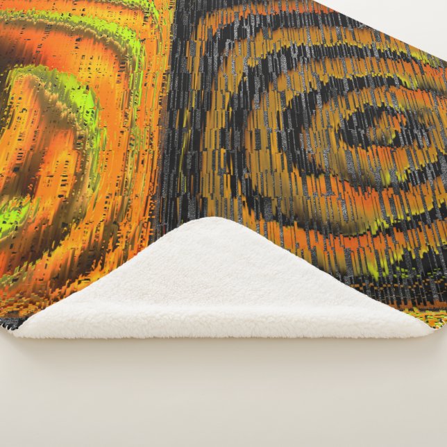 Cobertor Sherpa Pequeno mosaico amarelado transversal e deformado (3/4)