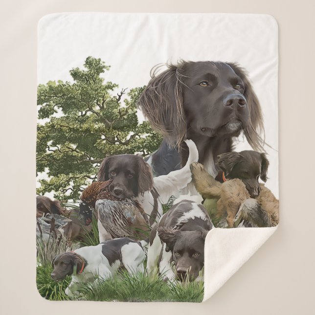 Cobertor Sherpa Pequeno Munsterlander (Frente)