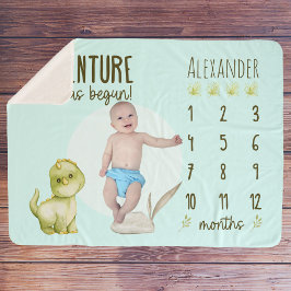 Cobertor Sherpa Pequeno T Rex Dinossauro Bonito Milestone