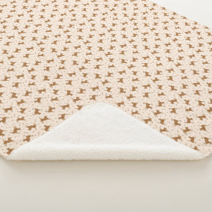 Cobertor Sherpa Pequenos Cavalos Marrons - em cor-de-rosa salmão.