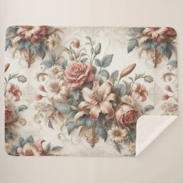 Cobertor Sherpa Perfeição Floral Antiquada Clara