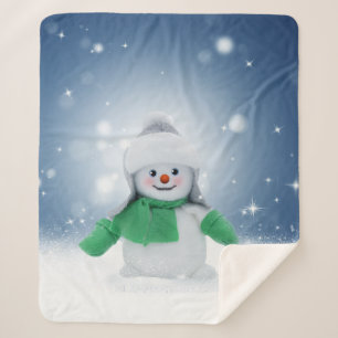 Cobertor Sherpa Personagem adorável de boneco de neve de Natal do 