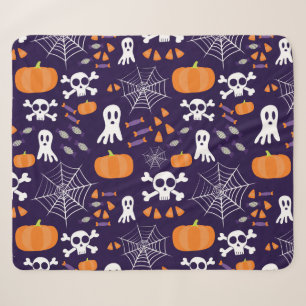 Cobertor Sherpa Personagens Divertidos e Assustadores de Halloween