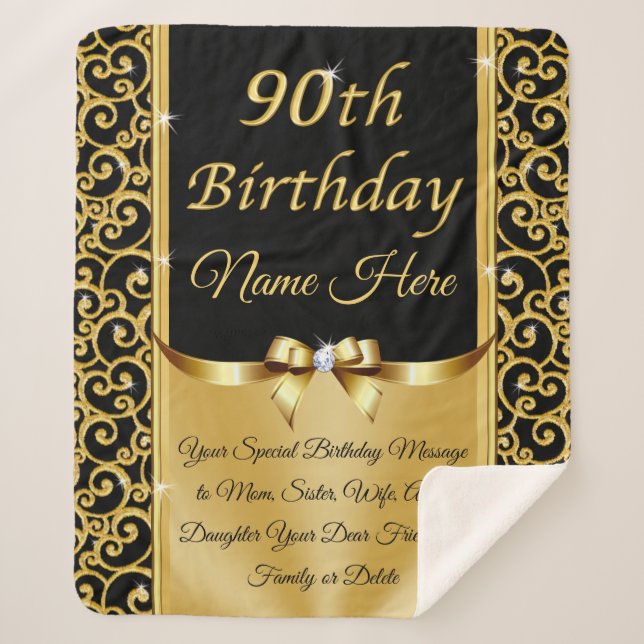 Cobertor Sherpa Personalizada, Ideias de Presente para Mulher de 9 (Frente)