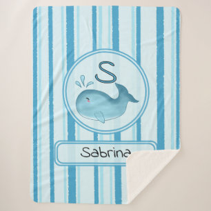 Cobertor Sherpa Personalizado Baleia Baby Fofa