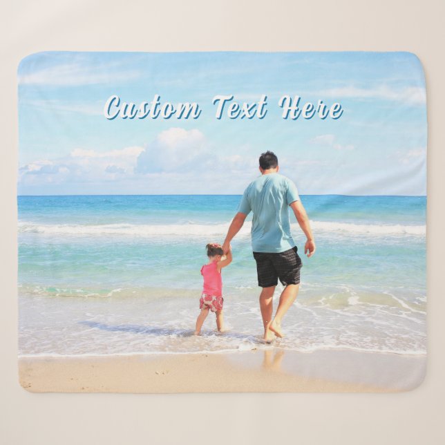 Cobertor Sherpa Personalizado com Foto e Texto (Frente (Horizontal))