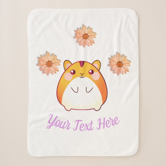 Cobertor Sherpa Personalizado de Hamster Kawaii Cute (Frente)