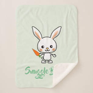 Cobertor Sherpa Personalizado do Snuggle Bunny Kawaii