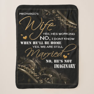 Cobertor Sherpa Personalizado para a esposa do meu mecânico, Casad