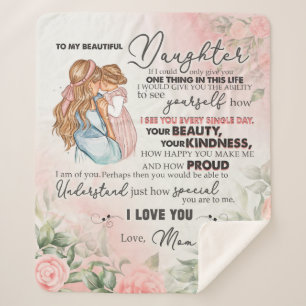 Cobertor Sherpa Personalizado Para Minha Bela Filha