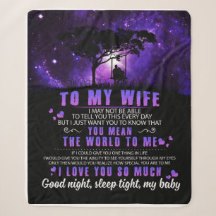 Cobertor Sherpa Personalizado Para Minha Esposa, Carta De Marido