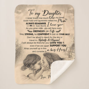 Cobertor Sherpa Personalizado Para Minha Filha, Amor Da Mãe Blank