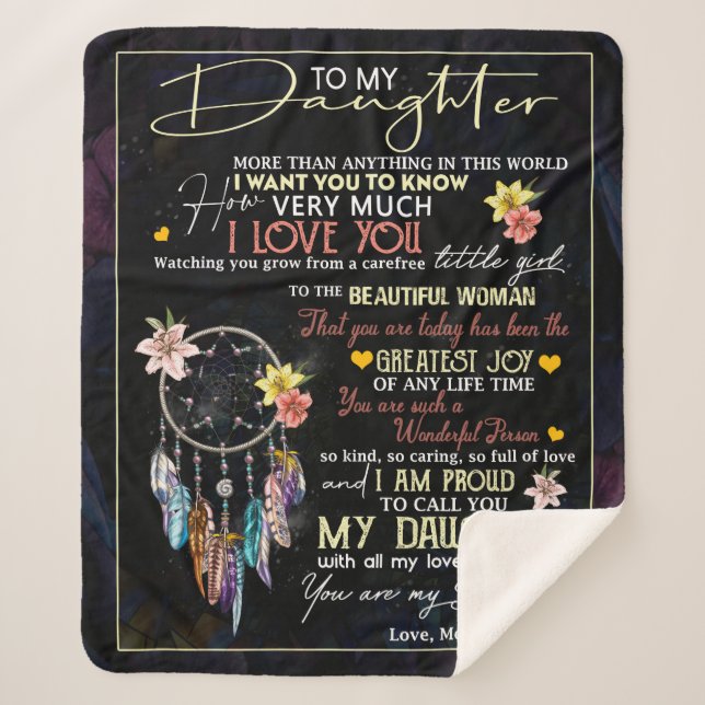 Cobertor Sherpa Personalizado Para Minha Filha, Amor Da Mãe Dreamm (Frente)