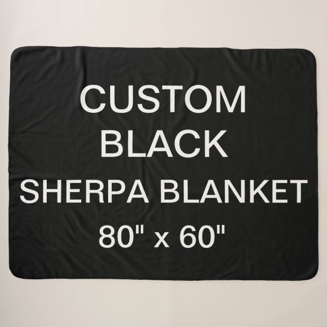 Cobertor Sherpa Personalizado Preto 80" x 60" (Frente (Horizontal))