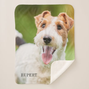 Cobertor Sherpa Personalizar a Tipografia de Fotos do Nome de Pet