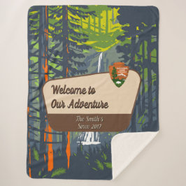 Cobertor Sherpa Personalizar Aventura de Acampamento Familiar em M