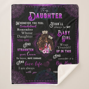 Cobertor Sherpa Personalizar Carta À Minha Filha Da Mãe