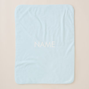 Cobertor Sherpa Personalizar com nome, texto mínimo azul-claro