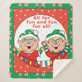 Cobertor Sherpa Personalizar "Elfos de Natal" Cobertor/Médio